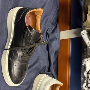 Bruno Magli Black Sneakers with White Soles